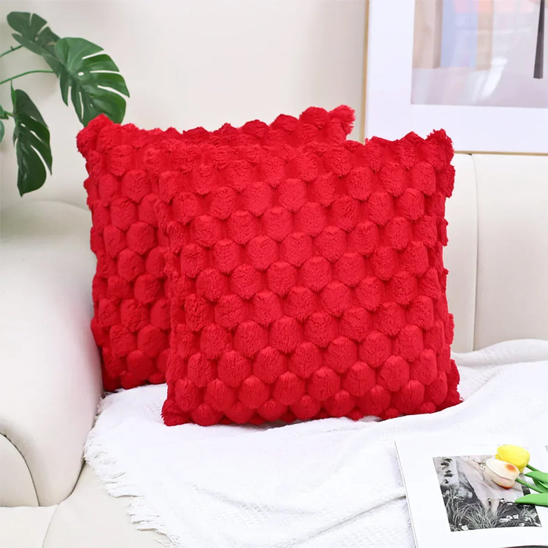 Axyaa Winter Plush Cushion Cover - Sofa Bed Room Decor Pillowcase