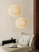 Axyaa Yellow Cave Stone Bedroom Wall Lamp, Japanese Wabi Sabi Style Living Room Atmosphere