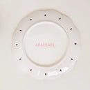 Axyaa French Retro Ceramic Handmade Plate, Cute Red Border Relief Cake Plate