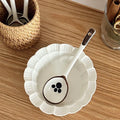 Ceramic Kawaii Spoon Set by Axyaa: Hand Painted Long Handle Soup & Dessert Spoons