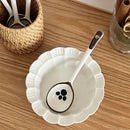 Ceramic Kawaii Spoon Set by Axyaa: Hand Painted Long Handle Soup & Dessert Spoons