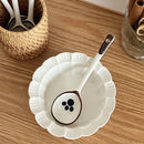 Axyaa Ceramic Kawaii Soup Spoon with Long Handle - Hand Painted Dessert Spoon