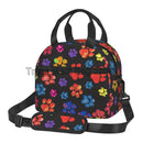Axyaa Dog Paw Print Insulated Lunch Bag - Thermal Portable Bento Pouch