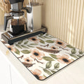 Axyaa Flowers Pattern Diatomaceous Earth Drying Mat Kitchen Accesories
