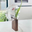 Axyaa Reflecting Prism Vase with Artificial Flowers for Room Decor