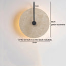 Axyaa Round Yellow Travertine Wall Light - Wabi Sabi Interior Bedside Lamp