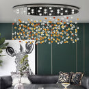 Axyaa Modern Crystal Chandelier with Special-Shaped Stone Decoration for Dining and Living Room Lighting