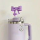 Axyaa Heart Bow Straw Charm for Tumbler Decorating with 9mm Straws