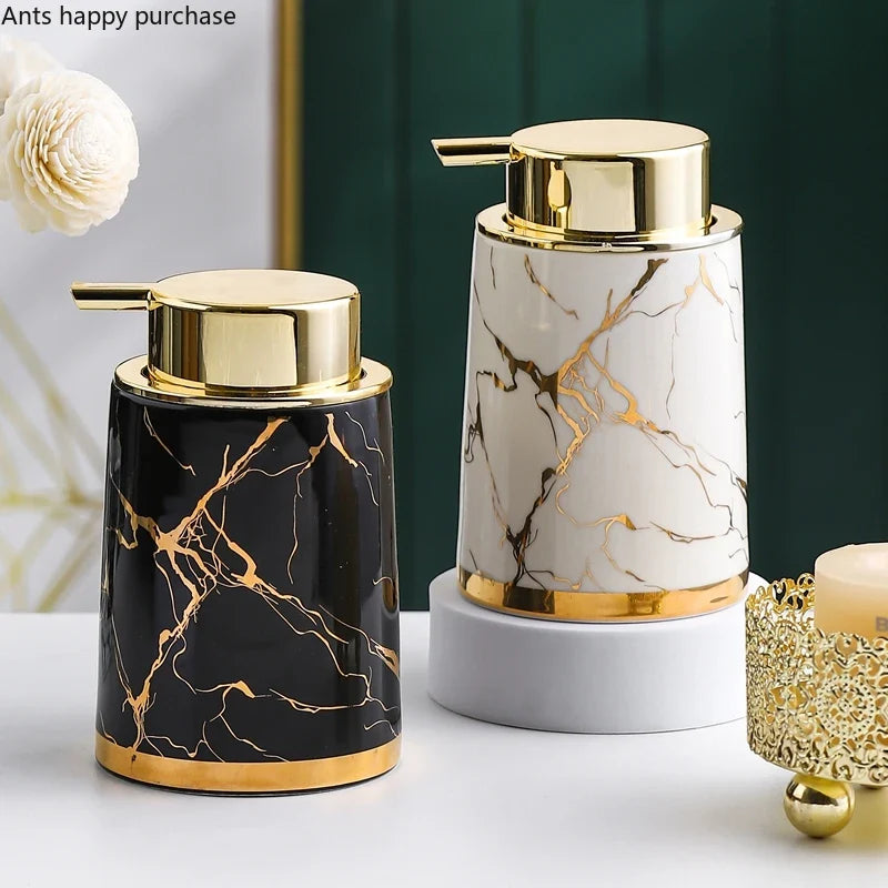 Axya Marble Ceramic Lotion Soap Bottle Set