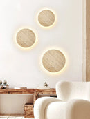 Axya Stone Round Wall Lamp for Bedroom Retro Decor 20cm 25cm 30cm