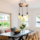 Axyaa 3-Head Wooden Industrial Pendant Chandelier Loft Hanging Lights