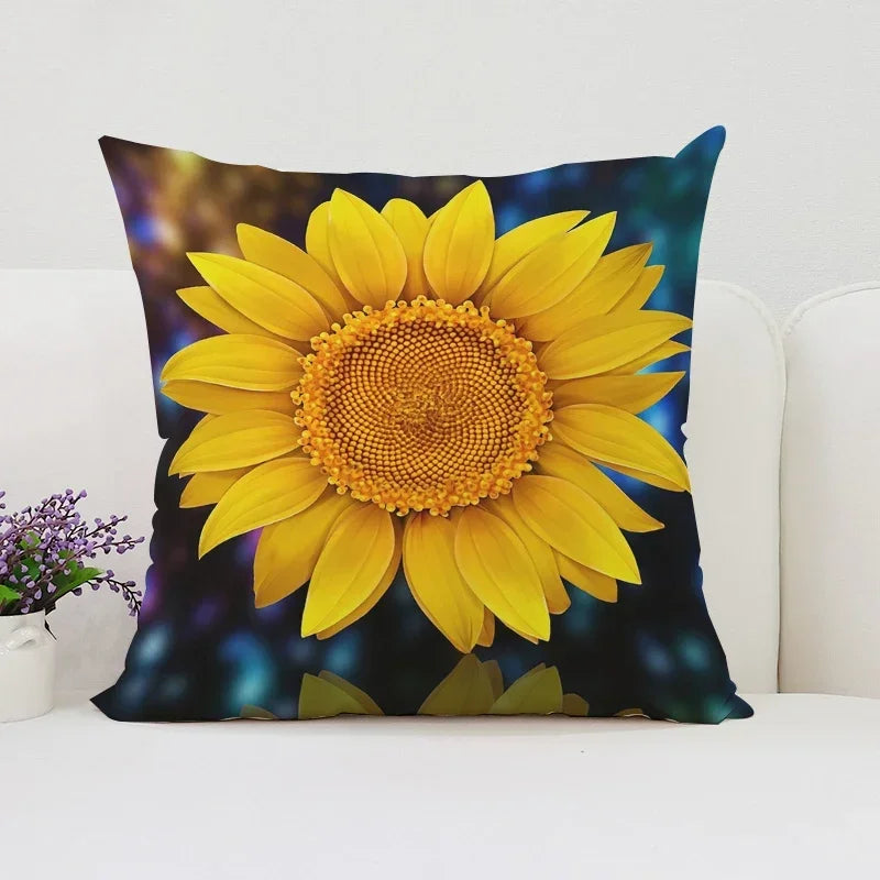 Axyaa Velvet Floral Pillow Covers for Home Decor and Sofa, 50x50 Throw Pillowcases
