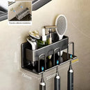 Axyaa Metal Toothbrush Holder and Toothpaste Organizer Wall-Mounted Storage Box