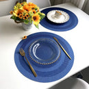 Axyaa Vinyl Round Placemats - Set of 6/10 Anti-Skid Washable Table Mats for Kitchen & Dining