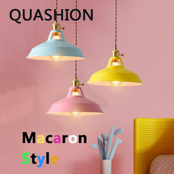 Nordic Iron LED Pendant Light for Bedroom, Colorful Chandelier by Axya