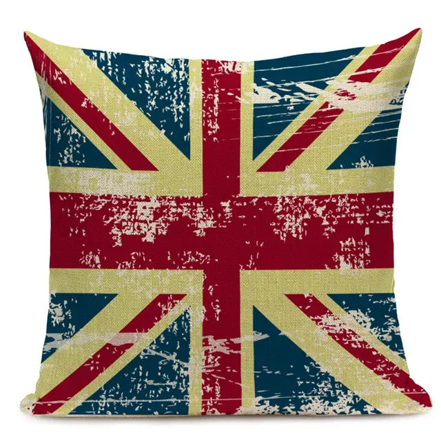 Axyaa Union Jack American Flag Throw Pillow Cases 45x45cm Square Top King Size