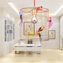 Axyaa Nordic Loft Bird Cage Pendant Lamp Gold Home Decor Light
