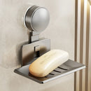 Bathroom Soap Storage Rack by Axyaa - Wall-Mounted No-Drill Suction Cup Organizer