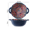 Axyaa Ceramic Soup Bowl with Handle Microwave Safe Embossed Design