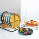 Axyaa Wheat Straw Three-compartment Dinner Plate - Microwave Safe Multipurpose Kitchen Tray