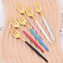Axyaa Pink Gold Stainless Steel Small Forks Set of 6
