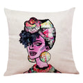 Axyaa African Women Face Print Cushion Cover - 45x45cm Home Decor Pillowcase