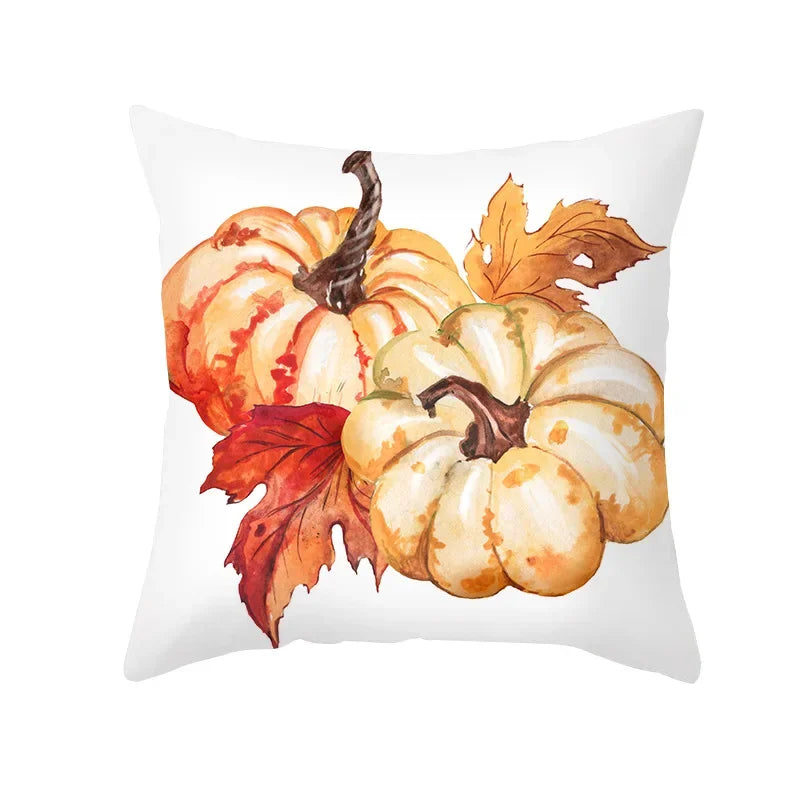 Maple Pumpkin Autumn Pillowcase Sofa Seat Cushion Cover by Axyaa