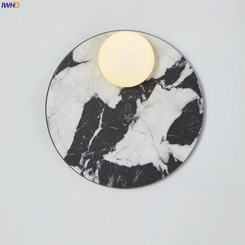 Axyaa Circular Ceramic LED Wall Lights - Nordic Modern Indoor Lighting