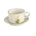 Axyaa Lily of The Valley Ceramic Coffee Cup Saucer Set Luxury Tea Mocha Milk Cup