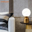 Axyaa Black Iron Glass Ball Table Lamps - Nordic Bedroom Lighting