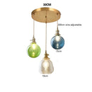 Axyaa Wood LED Pendant Lamp American Vintage Nordic Copper Glass Hanging Light