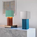 Axyaa Metal Table Lamp: Blue Chrome Green Brown Desk Light Dimmable for Bedroom, Parlor, Shop