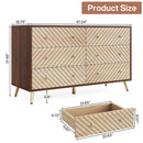 Axyaa 6-Drawer Wooden Storage Tower with Solid Wood Legs