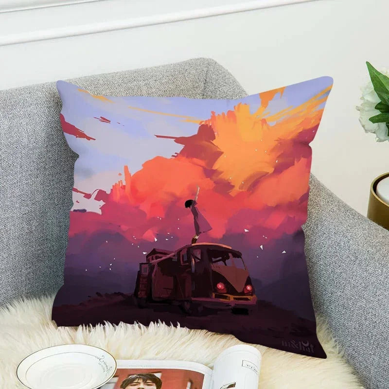 Axyaa Decorative Cushion Covers for Bed and Chair - Set of 2