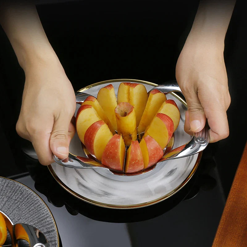 Axyaa Stainless Steel Fruit Cutter & Divider - Ultra-Sharp Apple, Orange, Pear Slicer