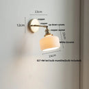 Axyaa Ceramic Copper LED Wall Lights with Pull Chain Switch for Bedroom Reading