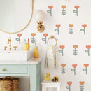 Axyaa Boho Flower Wall Decals - Waterproof Nursery Decor - Easy Peel & Stick