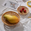 Axyaa Rattan Woven Towel Tray Snack Plate Fruit Storage Basket