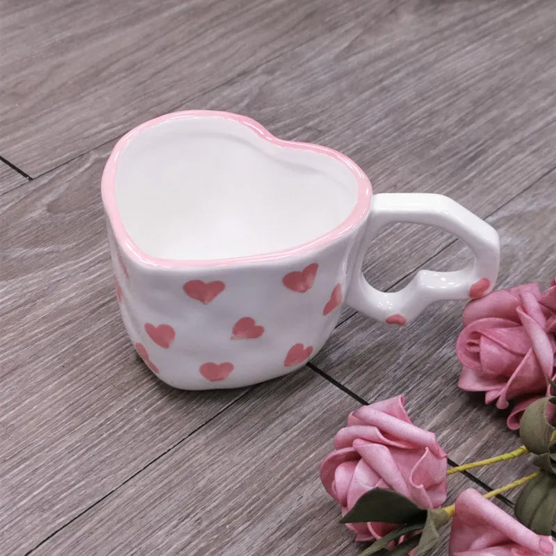 Axya™ Ceramic Heart Mug | Creative Coffee Cup | Wholesale Tableware Valentine's Gift