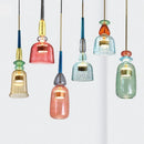 Axyaa Glass Pendant Chandelier Nordic Modern Macaron Colored LED Lights