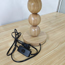 Axyaa Vintage Wooden Table Lamp with Pleated Shade and LED Bulb