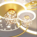Axyaa Modern Black Gold LED Ceiling Light with Remote Control