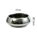 Axyaa Silver Ceramic Flower Pots Large Succulent Planter Vase Garden Balcony Decor