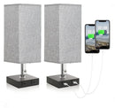 Axyaa Set of 2 Bedside Lamps with 3 Color Temperatures, USB Ports