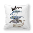 Axyaa Ocean Blue Whale Throw Pillow Cover, 45x45CM, Sea Fish Decor Pillows
