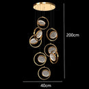 Axyaa Crystal Chandelier Stair Pendant Lamp Living Room Lighting