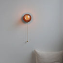Axyaa Vintage LED Wall Lamp Pull Chain Switch Plug, Walnut Ash Wood Copper