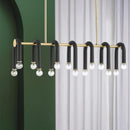 Axyaa U Shape Chandelier: Luxury Designer LED Living Room Lighting Fixtures