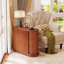 Axyaa Solid Wood 3-Drawer End Table: Modern Sofa Side & Narrow Nightstand