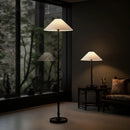 Axyaa Black Vintage Fabric Shade Floor Lamp for Living Room and Bedroom
